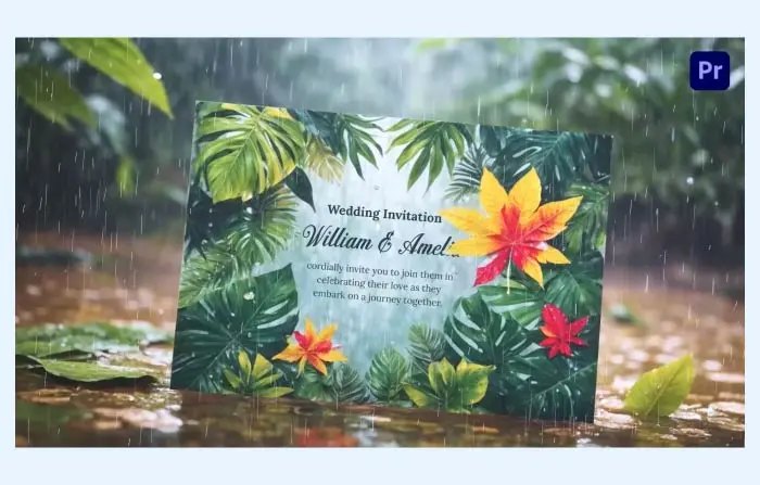 Dynamic Floral Design 3D Wedding Invitation Slideshow